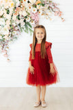 Pumpkin Spice Shimmer 3/4 Sleeve Tutu Dress - Mila & Rose ® - Flyclothing LLC