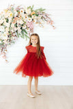 Pumpkin Spice Shimmer 3/4 Sleeve Tutu Dress - Mila & Rose ® - Flyclothing LLC
