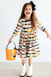 Pumpkins & Peonies 3/4 Sleeve Pocket Twirl Dress - Mila & Rose ® - Flyclothing LLC