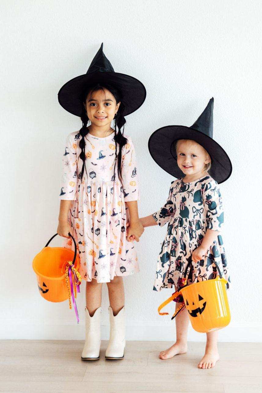 Hey Boo 3/4 Sleeve Pocket Twirl Dress - Mila & Rose ® - Flyclothing LLC