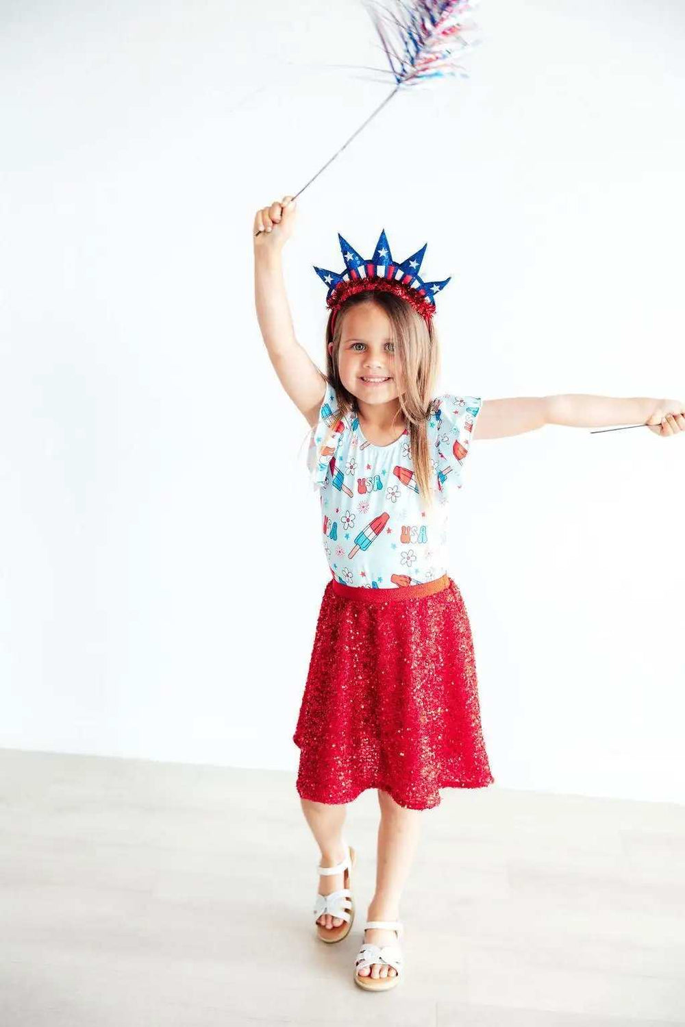 SALE Proudly Patriotic S/S Flutter Sleeve Leotard - Mila & Rose ® - Flyclothing LLC