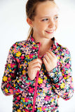 Flexible Floral Full-Zip Ruffle Active Jacket - Mila & Rose ® - Flyclothing LLC
