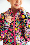 Flexible Floral Full-Zip Ruffle Active Jacket - Mila & Rose ® - Flyclothing LLC
