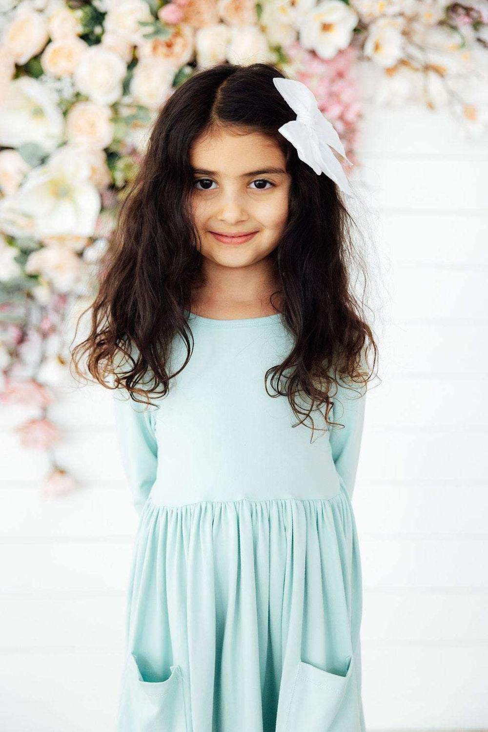 Sage 3/4 Sleeve Pocket Twirl Dress - Mila & Rose ® - Flyclothing LLC