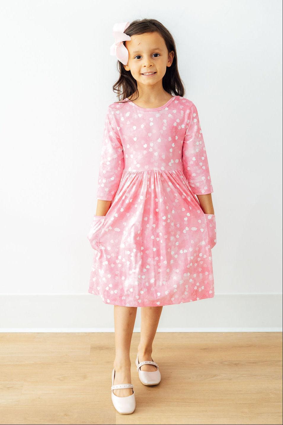 Shine Bright 3/4 Sleeve Pocket Twirl Dress - Mila & Rose ® - Flyclothing LLC