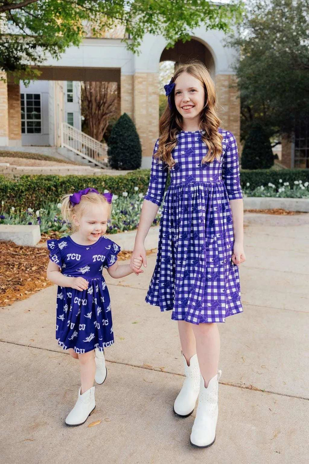 TCU Purple Frog Flutter Twirl Dress - Mila & Rose ® - Flyclothing LLC
