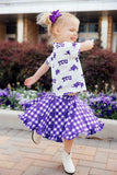 TCU Plaid Frog Ruffle Twirl Skort - Mila & Rose ® - Flyclothing LLC