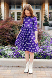 TCU Purple Frog 3/4 Sleeve Pocket Twirl Dress - Mila & Rose ® - Flyclothing LLC