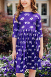 TCU Purple Frog 3/4 Sleeve Pocket Twirl Dress - Mila & Rose ® - Flyclothing LLC