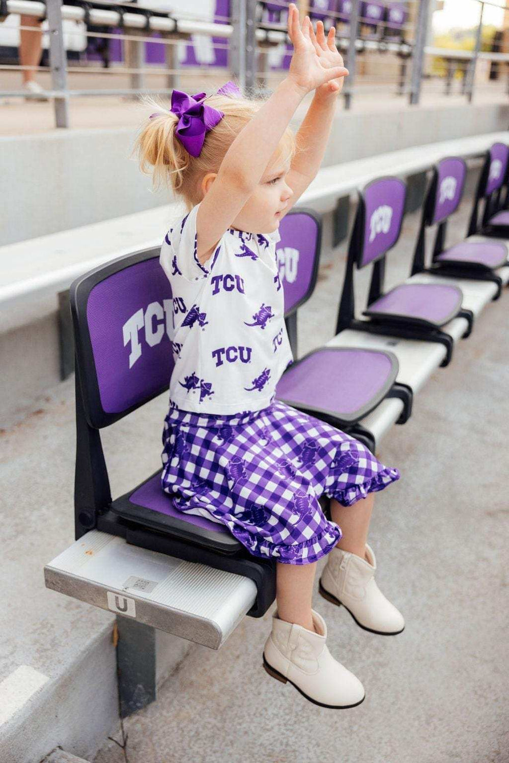 TCU Plaid Frog Ruffle Twirl Skort - Mila & Rose ® - Flyclothing LLC
