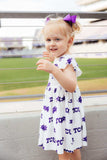 TCU White Frog Flutter Twirl Dress - Mila & Rose ® - Flyclothing LLC