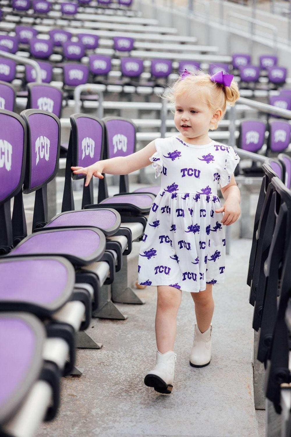 TCU White Frog Flutter Twirl Dress - Mila & Rose ® - Flyclothing LLC