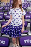 TCU Purple Frog Ruffle Twirl Skort - Mila & Rose ® - Flyclothing LLC