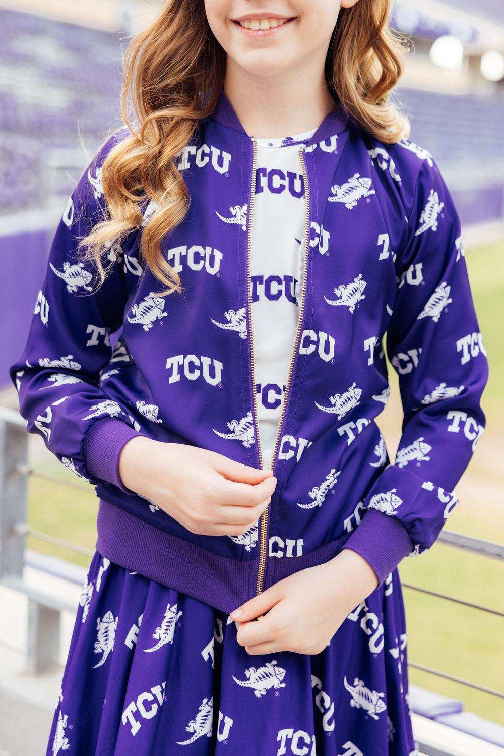 TCU Purple Frog Satin Jacket - Mila & Rose ® - Flyclothing LLC