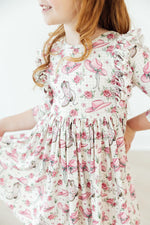 Cowgirl Cutie 3/4 Sleeve Ruffle Twirl Dress