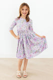 Spring Gardens 3/4 Sleeve Pocket Twirl Dress