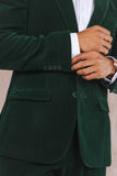 The Elegant Evergreen | Green Velvet Velvet Blazer - Shinesty - Flyclothing LLC