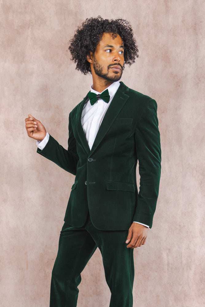 The Elegant Evergreen | Green Velvet Velvet Blazer - Shinesty - Flyclothing LLC