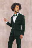 The Elegant Evergreen | Green Velvet Velvet Blazer - Shinesty - Flyclothing LLC