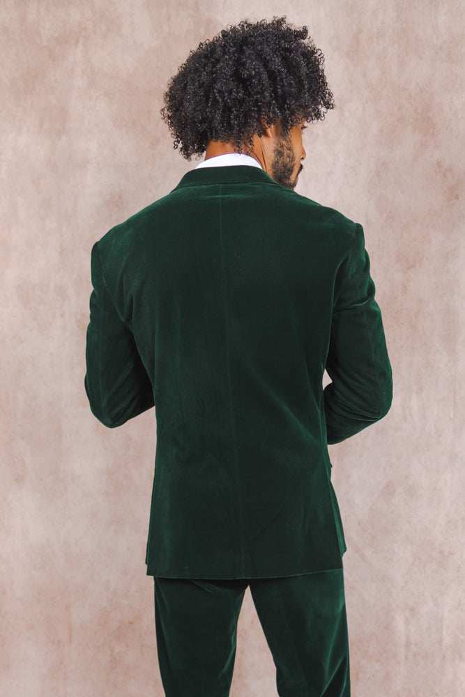 The Elegant Evergreen | Green Velvet Velvet Blazer - Shinesty - Flyclothing LLC