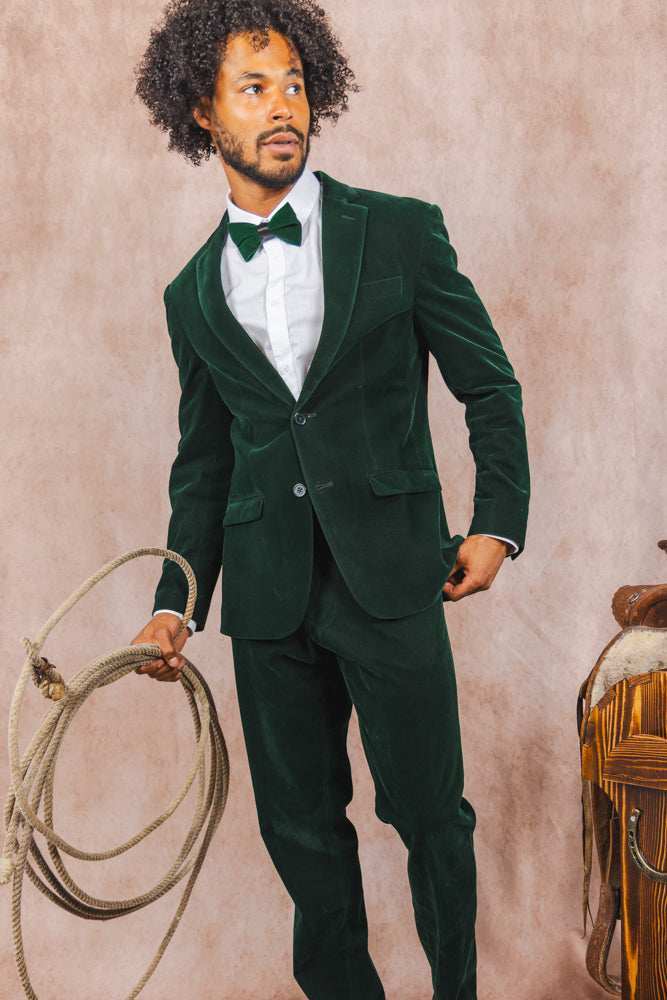 The Elegant Evergreen | Green Velvet Velvet Blazer - Shinesty - Flyclothing LLC