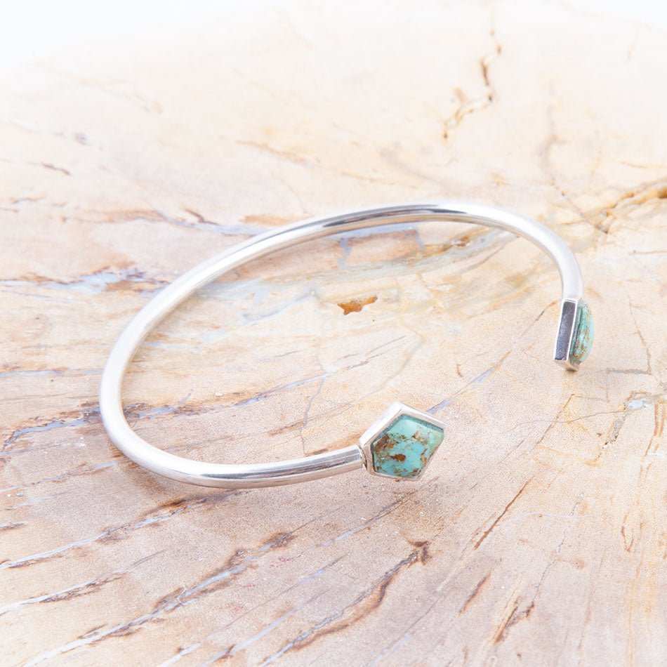 Mirror Image Blue Turquoise and Sterling Silver Cuff Bracelet - Barse Jewelry - Flyclothing LLC
