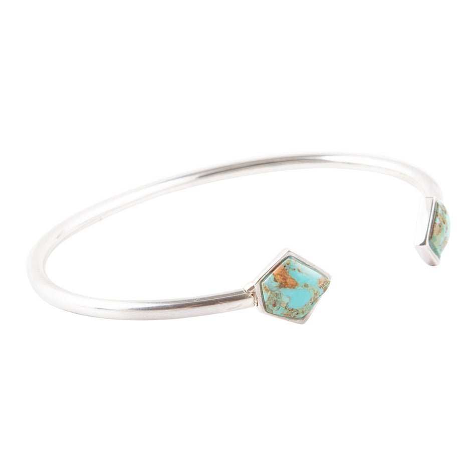 Mirror Image Blue Turquoise and Sterling Silver Cuff Bracelet - Barse Jewelry - Flyclothing LLC