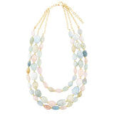 Mixed Morganite Pastel Statement Strand Necklace - Barse Jewelry - Flyclothing LLC