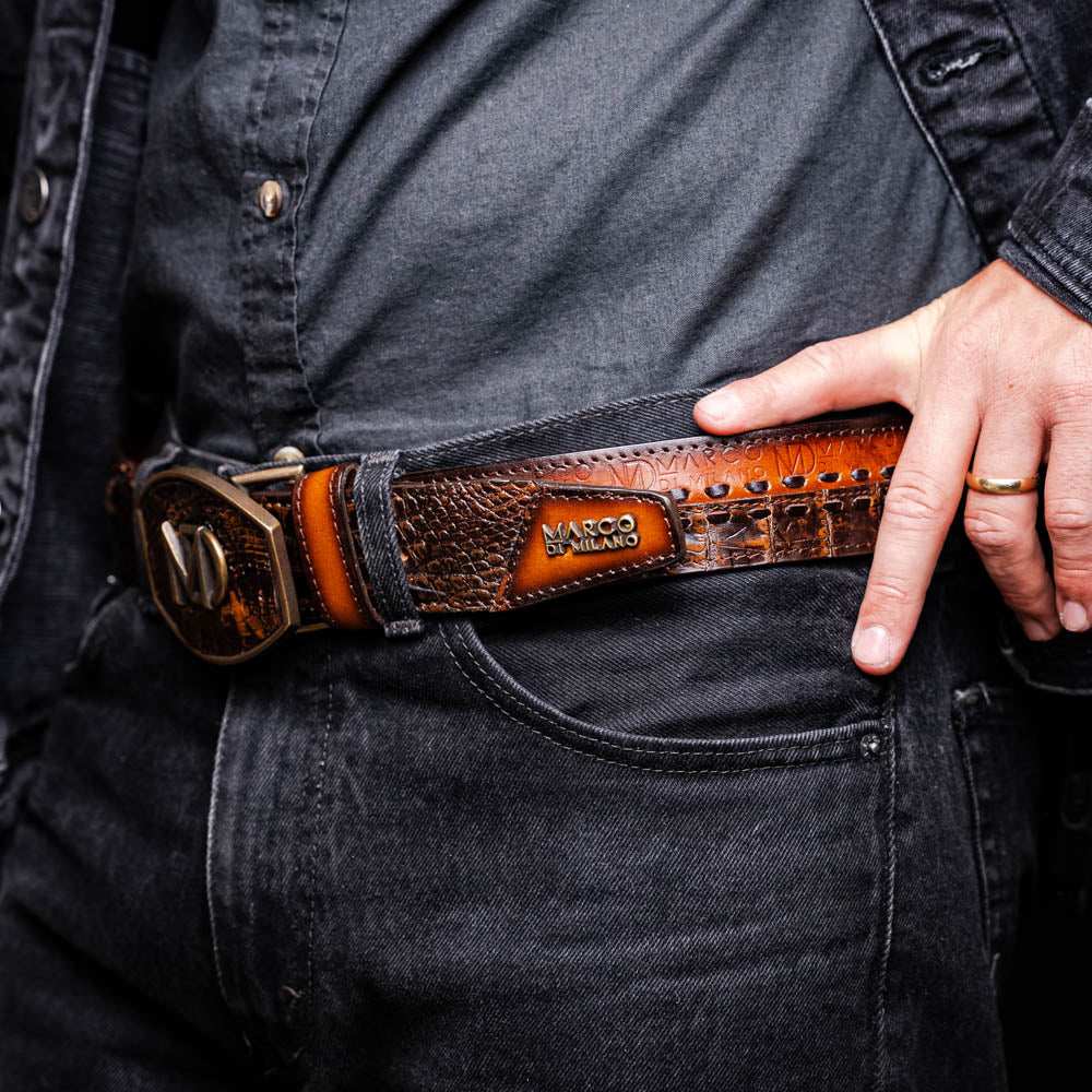 Montana Belt Aged Brown - Marco Di Milano - Flyclothing LLC