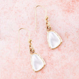 White Mother of Pearl Golden Drop Earrings - Barse Jewelry - Flyclothing LLC
