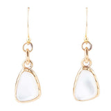 White Mother of Pearl Golden Drop Earrings - Barse Jewelry - Flyclothing LLC