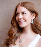 White Mother of Pearl and Blue Turquoise Golden Barcelona Y-Necklace - Barse Jewelry - Flyclothing LLC