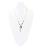 White Mother of Pearl and Blue Turquoise Golden Barcelona Y-Necklace - Barse Jewelry - Flyclothing LLC
