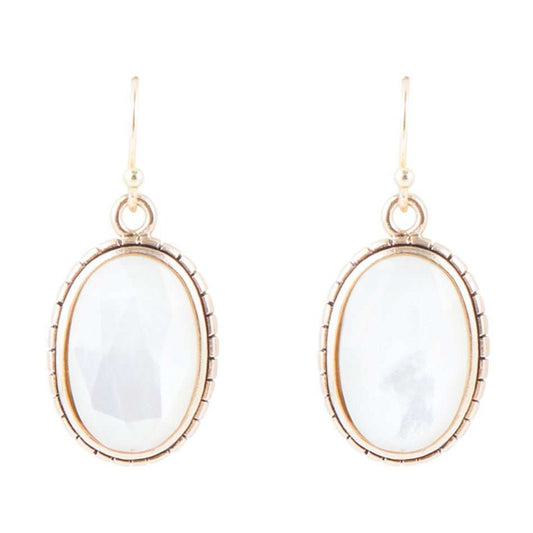 Mother of Pearl Faceted Oval Earring - Barse Jewelry - Flyclothing LLC