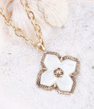 Maltese Cross White Mother of Pearl Golden Chain Pendant Necklace - Barse Jewelry - Flyclothing LLC