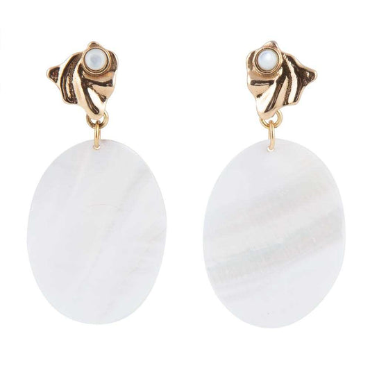 Mother of Pearl Slab Drop Earrings - Barse Jewelry - Flyclothing LLC
