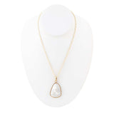 White Mother of Pearl Teardrop Golden Pendant Necklace - Barse Jewelry - Flyclothing LLC