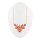 Multi Shape Orange Sponge Coral Pendant Gold Necklace - Barse Jewelry - Flyclothing LLC
