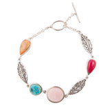 Multi Stone and Sterling Leaf Bracelet - Barse Jewelry - Flyclothing LLC
