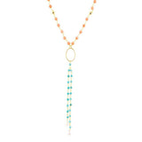 Multi Stone Orange Coral Golden Y-Neck - Barse Jewelry - Flyclothing LLC