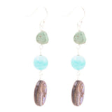 Multicolor Abalone and Blue Magnesite Sterling Silver Drop Earrings - Barse Jewelry - Flyclothing LLC