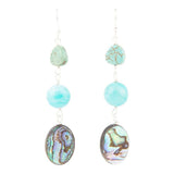 Multicolor Abalone and Blue Magnesite Sterling Silver Drop Earrings - Barse Jewelry - Flyclothing LLC