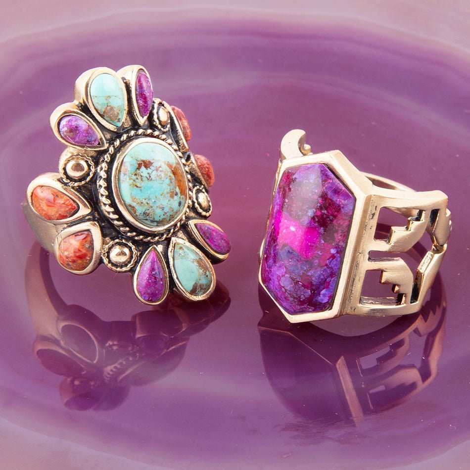 Native Color Turquoise Multi Stone Ring - Barse Jewelry - Flyclothing LLC