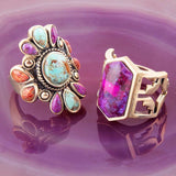 Native Color Turquoise Multi Stone Ring - Barse Jewelry - Flyclothing LLC