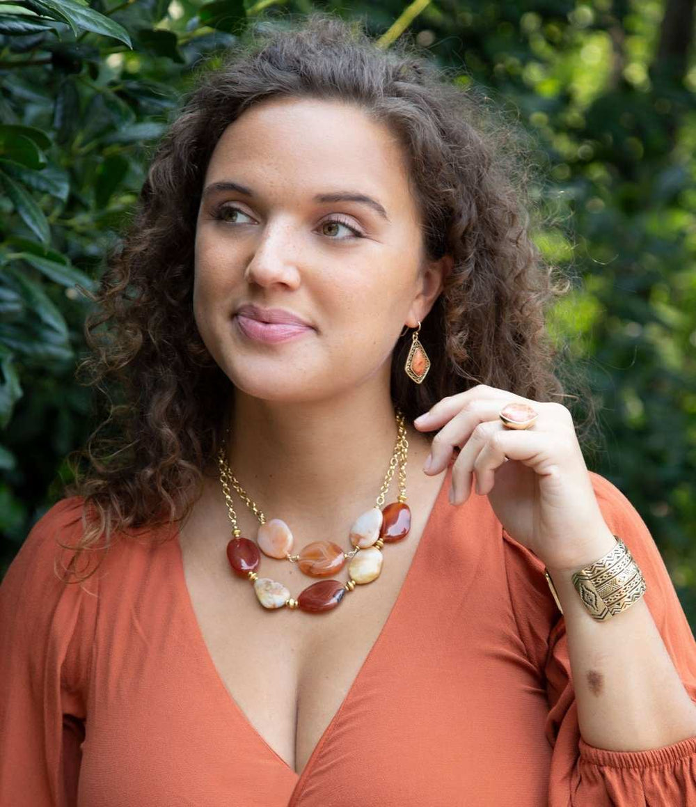 Native Vibe Orange Sponge Coral Arrow Earrings - Barse Jewelry - Flyclothing LLC