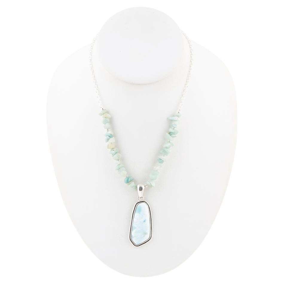 Natural Wonders Blue Larimar and Sterling Silver Necklace - Barse Jewelry - Flyclothing LLC