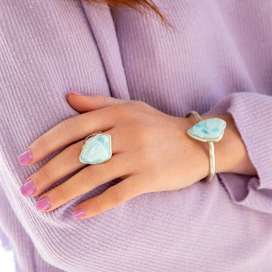 Natural Wonders Blue Larimar and Sterling Silver Ring - Barse Jewelry - Flyclothing LLC