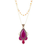 Neims Pink Carnelian Golden Pendant Necklace - Barse Jewelry - Flyclothing LLC
