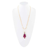 Neims Pink Carnelian Golden Pendant Necklace - Barse Jewelry - Flyclothing LLC