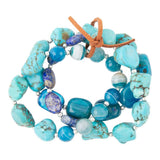 New Haven Blue Turquoise Sterling Silver Bracelet Set - Barse Jewelry - Flyclothing LLC